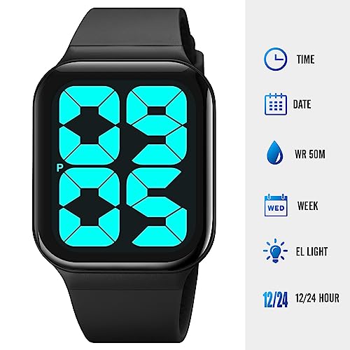 Extra Large Numbers Watch for Men, Waterproof Mens Digital Watch Womens Men's Wrist Watches for Elderly Senior Women2