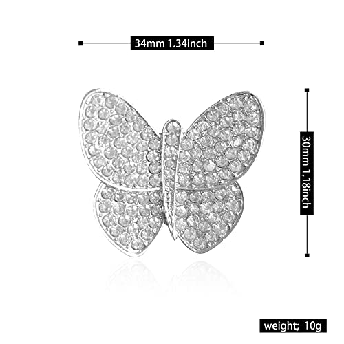 Image of GBAHFY Butterfly Pearl Brooch Gold Elegant Bridal Vintage Style Pins Wedding Banquet Anniversary Brooch for Women (K-Silver)