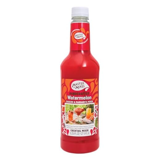 Master of Mixes Watermelon Daiquiri / Margarita Drink Mix, Ready To Use, 1 Liter Bottle (33.8 Fl Oz), Individually Boxed