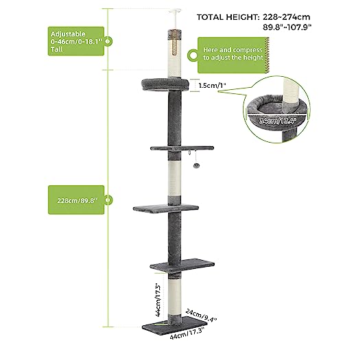 Torre para gatos PETEPELA 34.6" con postes rascadores miniatura 2
