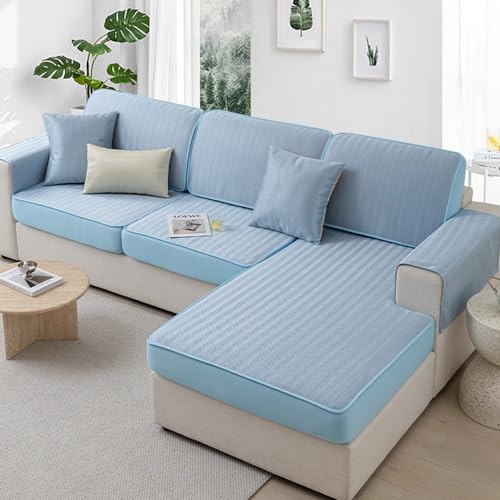 Funda de sofá seda helada antideslizante protector de muebles verano para sofás seccionales B 2