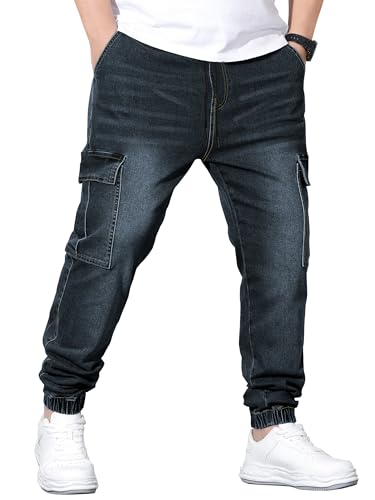 Image of Noble Monk Loose Fit Men's Flip Pocket Jean || Mens Stylish Loose Fit Denim Cargo || Multi-Pocket Styling Pant|| Men Jeans || Jeans for Men