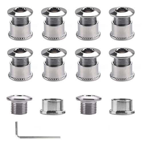 YSDMY 10 Pcs Single Chainring Bolts with Allen Key, Crankset Screw, Mountain Bike Chainring Screws