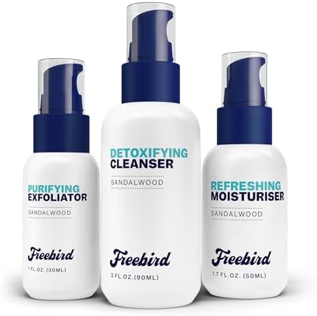 Freebird Skin Care Kit - 3-in-1 Premium Bald Head Care, Soothe Shaving, Nourishing Detox Cleanser, Purifying Exfoliator, Refreshing Moisturizer, Enhanced Hydration, Ideal for Daily Skin Maintenance