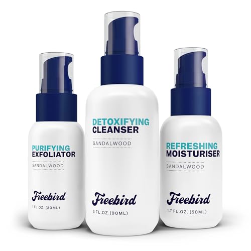Freebird Skin Care Kit - 3-in-1 Premium Bald Head Care, Soothe Shaving, Nourishing Detox Cleanser, Purifying Exfoliator, Refreshing Moisturizer, Enhanced Hydration, Ideal for Daily Skin Maintenance