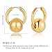 Ascona Gold Hoop Earrings, Mixed Ball Drop Dangle Leverback Earrings for Women, Hypoallergenic Lightweight Gold Plated Dainty Fashion Jewelry(28mm ball mixed)