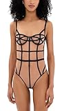 Fleur du Mal Women's Caged Bodysuit, Black, S