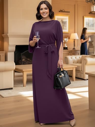 Image of KOH KOH Womens 2026 Flowy Formal Batwing Sleeve Evening Casual Gown