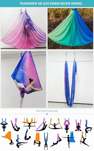 ARNTY Yoga-Set für Erwachsene, Yoga-Zubehör, 500 kg Belastung, inkl. Kompletter Installationshardware (Muti-Pink)