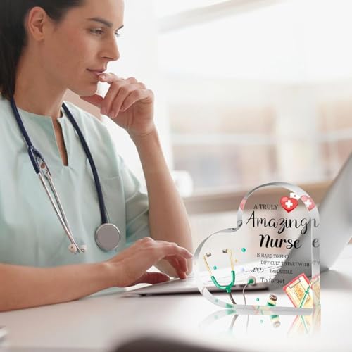 Image of Nurse day Gifts for Women Men Engraved Acrylic Plaque with Gift Box LPN RN Nurse Appreciation Gifts for Birthday Christmas Nurses Day Nurses Week Nurse Office Decor Nursing Student Graduation Gift