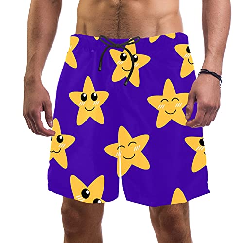 Short de bain pour homme étoiles bleu XL maillot de bain confortable avec 2 poches