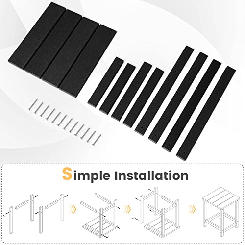 Tangkula Square Outdoor Side Table, Weather Resistant Hdpe Adirondack Table, Outdoor Chairside End Tables For Lawn Garden Balcony, Easy Assembly, Patio Side Table, 14 X 14 X 18.5 Inch (1, Black) #TOP6