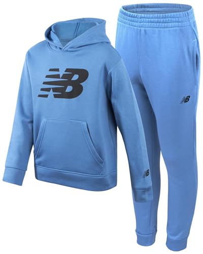 New Balance Boys Sweatpants Set - 2 Piece Fleece Pullover Hooded Boys Sweatshirt and Joggers Youth Kids Activewear (8-20)