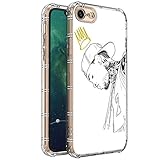 iPhone SE 2020 Case,iPhone 8 Case,Clear with Black Line Singer Pattern Design Plastic TPU Bumper Protective Case Compatible with Apple iPhone 8/7/SE 2020