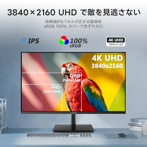 undefined Z Z-Edge(ゼロエッジ) 4Kモニター 28型 ゲーミングモニター UHD(3840x2160) IPS 144Hz HDR10 AMD FreeSync対応 HDMI/DP 300cd/m² 非光沢 登録で国内2年保証 U28I4K の商品画像 4