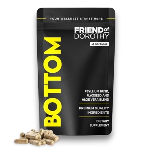 FRIEND OF DOROTHY Bottom Fiber Supplement for Effortless Prep Time - Helps Promote Digestive Regularity - Psyllium Husk Based - for Men Who Bottom - 45 Capsules