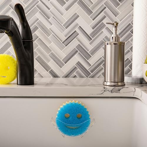 Scrub-Daddy-Sponge-Holder-Sink-Caddy-Sink-Organizer-for-Kitchen-Bathroom-Easy-to-Clean-Suction-Sponge-Holder-Self-Draining-Sponge-Caddy-Dishwasher-Safe-for-Sponges-Scrubbers