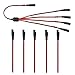 5 Pcs SAE 2 Pin DC Power DIY Connector Plug 1.2 Ft And 1 Pcs Y Splitter 1 to 4 SAE Battery Extension Cable With Dust Cap (5 Pcs 1.2 FT+1 Pcs 1 to 4)