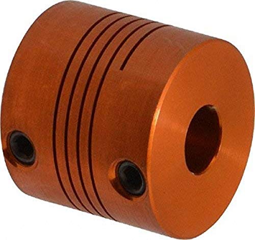 Lovejoy ES100 68514456686 Single Beam Set Screw Style Coupling, Aluminum, Metric, 10 mm Bore A Diameter, 10 mm Bore B Diameter, 0.984