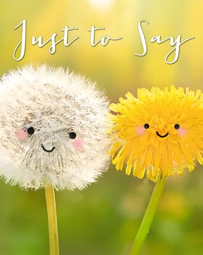 Noel Tatt Pack of 4 Open Blank Greeting Cards - 'Just to Say' - Happy Dandelions Photographic Image - 4 Cards of 1 Design