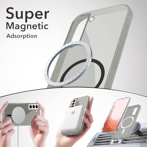Image of Jkobi Lifetime Anti-Yellow MagSafe Compatible Clear Back Cover Case for Samsung Galaxy S22 5G (Sleek Hard Crystal | Shockproof and Camera Protection)
