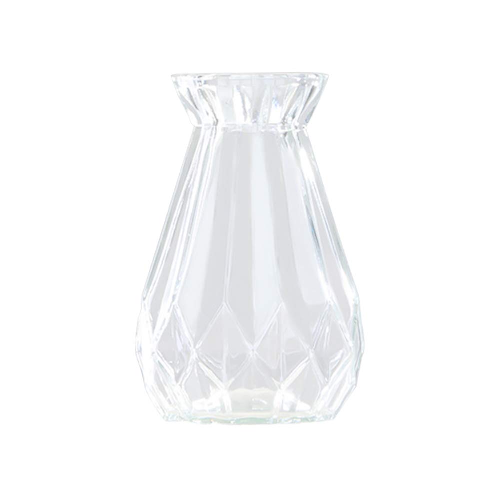 Cratone Crystal Flower Vase Glass Vases Geometric Tabletop Centerpiece Great for Gifts Home Office Decor white