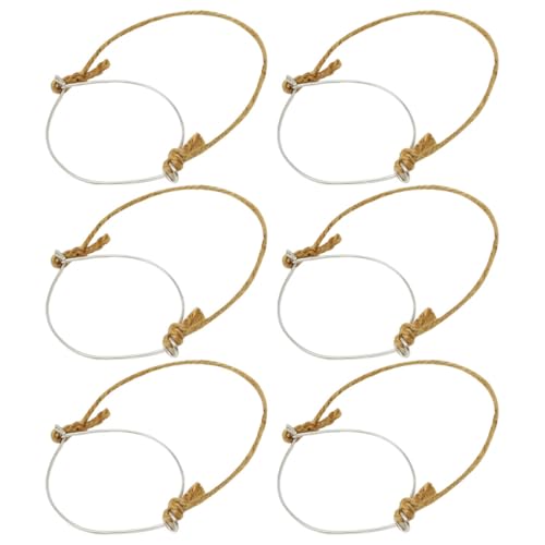 ifundom 6 Colgadores de Cuerda de Arpillera para Asas de Tarros Alambre de Acero Inoxidable, Diseño Vintage y Artesanal para Decoración DIY