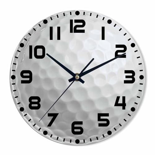 NOMEDOGYIM Golf Ball Wall Clock Battery Operated White Ball Pattern