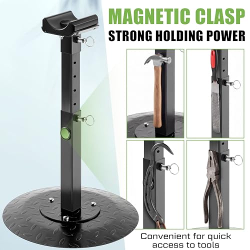 Image of Zonon Farrier Horse Hoof Stand, Tool-Height Adjustable Metal Horse Hoof Trimming Tools, Extra-Large Base Enhances Stability, Blacksmith Farrier Stand(Black,Metal Round Base)