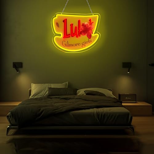 Image of Pugna Luke's Coffee Neon Signs for Wall Decor Dimmable Neon Lights for Bedroom Led Signs Suitable for Dormitory Man Cave Christmas Gift 15.7 x 12.9IN-USB Powered-Acrylic