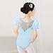ASHER FASHION Ballet Leotards for Girls Puff Sleeve Dance Leotard with Mesh Patchwork for Ballet Gymnastics