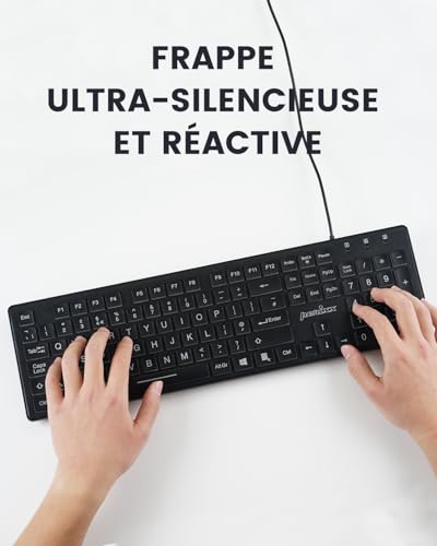 Clavier rétroéclairé LED blanche Perixx PERIBOARD-317 USB ordinateur Windows - 5