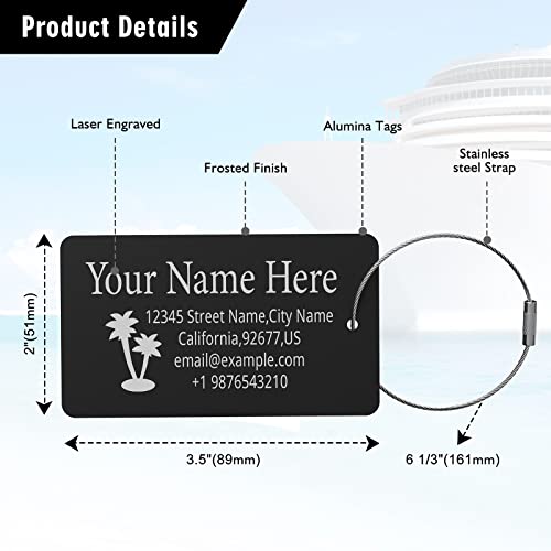 Luggage Tags For Suitcase - Personalized Engraved Metal Tag For Cruise Travel - Custom Name Tags Suitable For Bags And Backpacks(Red) #TOP2