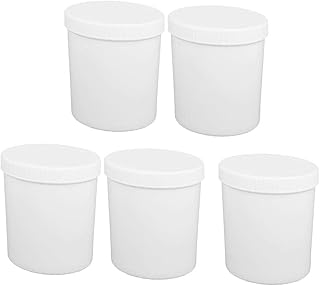 New Lon0167 1000ml HDPE Featured Plastic Wide Mouth reliable efficacy Round Laboratory Experiment Bottle White 5pcs(id:ff5 dc 78 0e4)