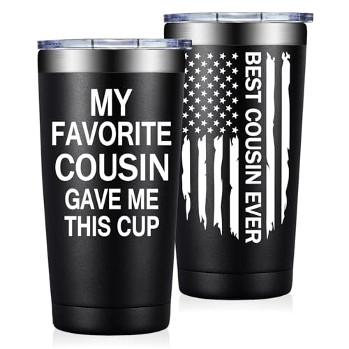 Fufandi Cousin Gifts for Men Women - My Favorite Cousin Gave Me This Cup, Birthday Christmas Fathers Mothers Day Family Reunion Gifts for Cousins - Tumbler Cup 20oz