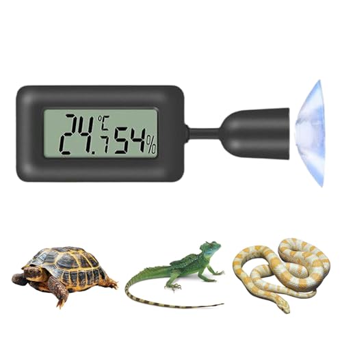 Terrómetro del termómetro Terrario, higrómetro de termómetro reptil, termómetro digital máximo e higrómetro para grupos de reptiles con sonda, adecuado para sótano, invernadero, sótano, reptiles de ma