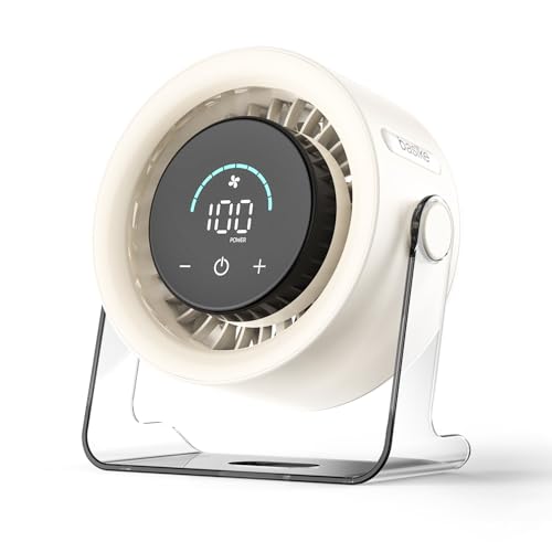 Basike Ventilador de Mesa USB, 3 Velocidades Super Silencioso, Portátil Ideal para Escritório, Computador, Quarto, Estudos e Viagens Ventilador Pequeno com Base Antiderrapante (Cáqui)