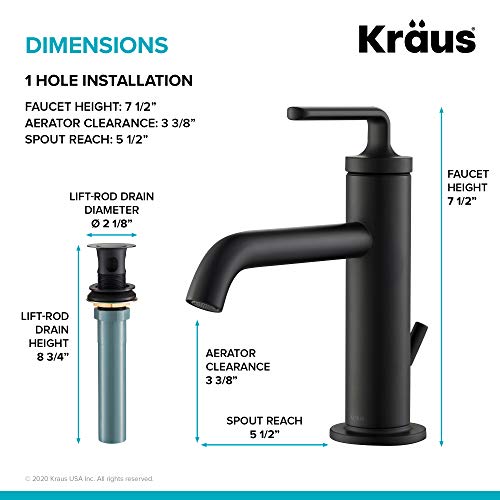 Mitigeur de lavabo noir mat avec commande fluide et vidage intégré