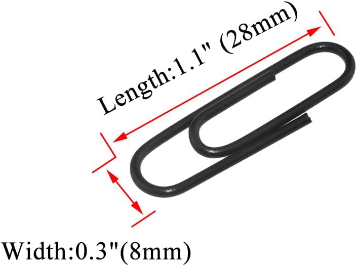 HAHIYO Paper Clips Large 1.1 inches (28mm) Length Black Paperclips Vinyl Coated Prevent Scratching Tearing The Pages Sturdy for Bookmark Organize Home Office School 150 Pack image 2