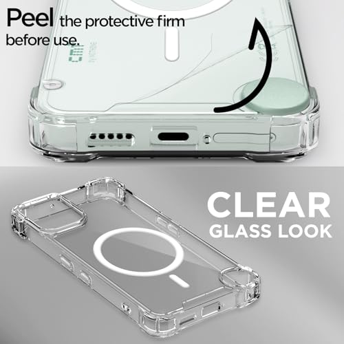 Image of Outlouders Back Cover for CMF by Nothing Phone 2 Pro 5G Mag-Safe Transparent PC + TPU Bumper Case with Magnetic Support Shockproof Protection (Transparent Mag-Safe)