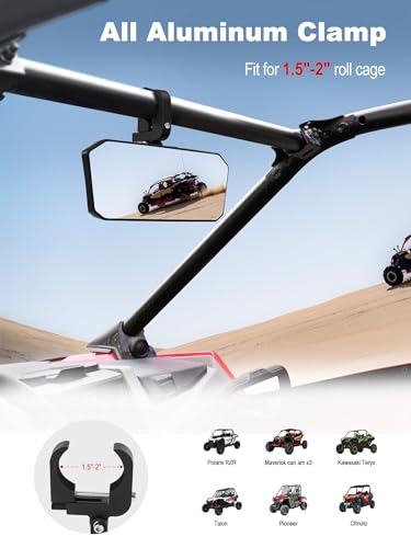 Image of ZIDIYORUO UTV Rearview Mirror, 4.2 inchx11 inch Large Clear View SXS Center Mirror | Tool Free Adjustable Convex Mirror With Aluminum Clamp Compatible with Polaris RZR Can-Am X3 Kawasaki KRX Mule Pioneer CFMOTO