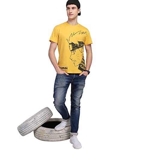 Image of Free Authority Mickey & Friends Printed Regular Fit Green Cotton Men's T-Shirt