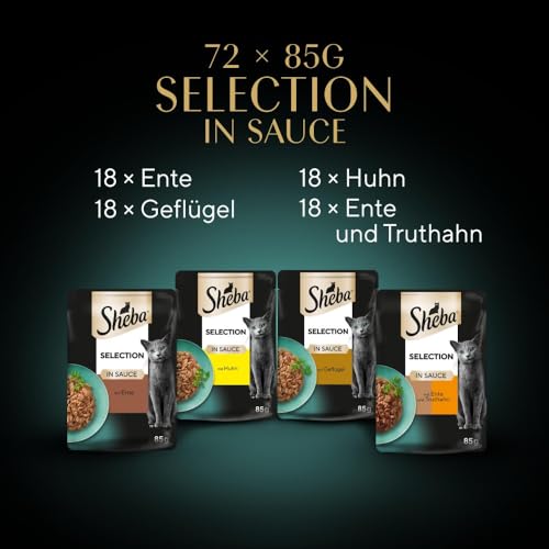 Sheba Selection in Sauce Katzenfutter Geflügelauswahl, 72 Beutel (72 x 85 g) – Ansicht 5