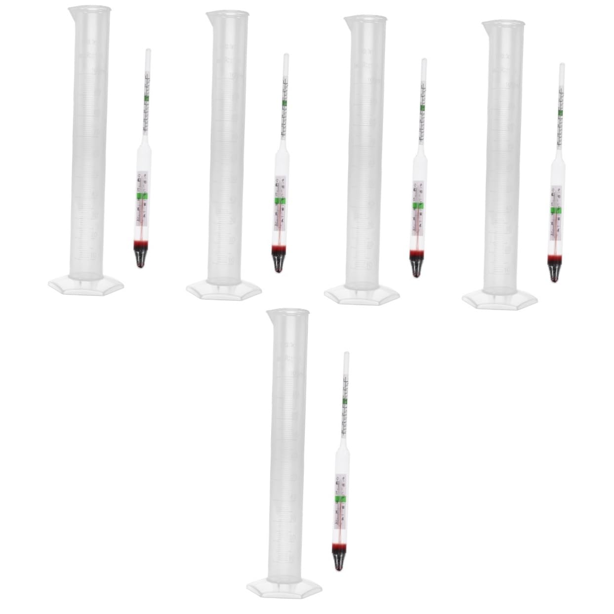 5sets Hydrometer Water Salimeter Aquarium Test Tool Accurate Density Measurement for Aquaculture Wooden Box and Plastic Cylinder Water Tester for Salt Levels