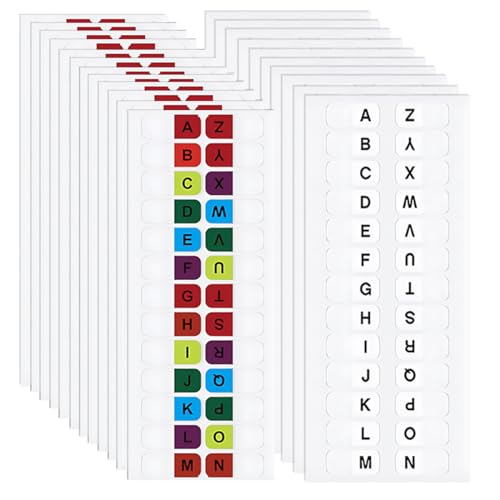 LACHT Pack of 260 Index Tabs,A-Z Alphabetical Tabs, Self-Adhesive Index Tabs, Transparent Index Tabs, Stickers for Folders, Notebooks, Files