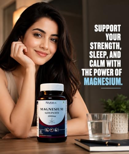 Image of Magnesium Glycinate 2000mg | Highly Bioavailable Magnesium Tablets for Sleep, Muscle Relaxation & Stress Support | 60 Tablets