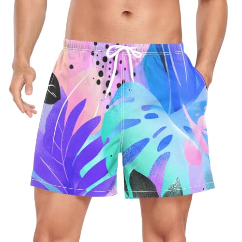 Traje de baño para hombre azul con diseño abstracto moderno y secado rápido