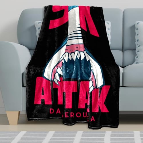 Couverture polaire requin idée cadeau originale plaid microfibre doux 150x100cm