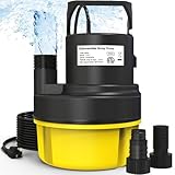 QIOMALA 2HP Sump Pump Submersible, 5500GPH Sump Pump Utility Water Pump Portable Transfer Electric Water Sump Pumps with 25FT Cord for Swimming Pool Draining, Garden, Basement, Flood, Hot Tub