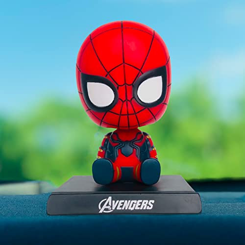 Ituble Spiderman Bobbleheads Car Dashboard Decorations Cute Bobblehead Figures Dash Board Decor Auto Doll, Western Anime Car Ornaments Accessories Interior For Men Women Girls Boys With Phone Holder #TOP1